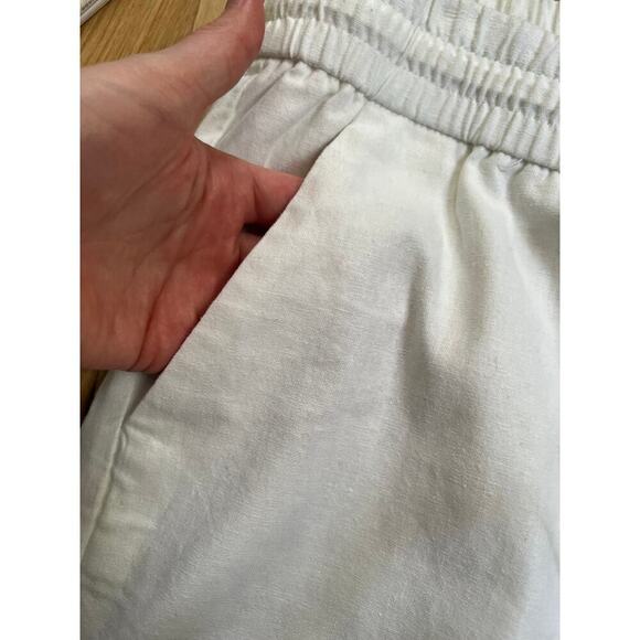 NWOT J.Crew Women’s 14T Pants White Seaside Linen Blend Pull On Trouser Summer - Picture 6 of 13